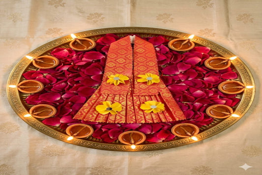Red Lehnga Eco Freindly water soluble