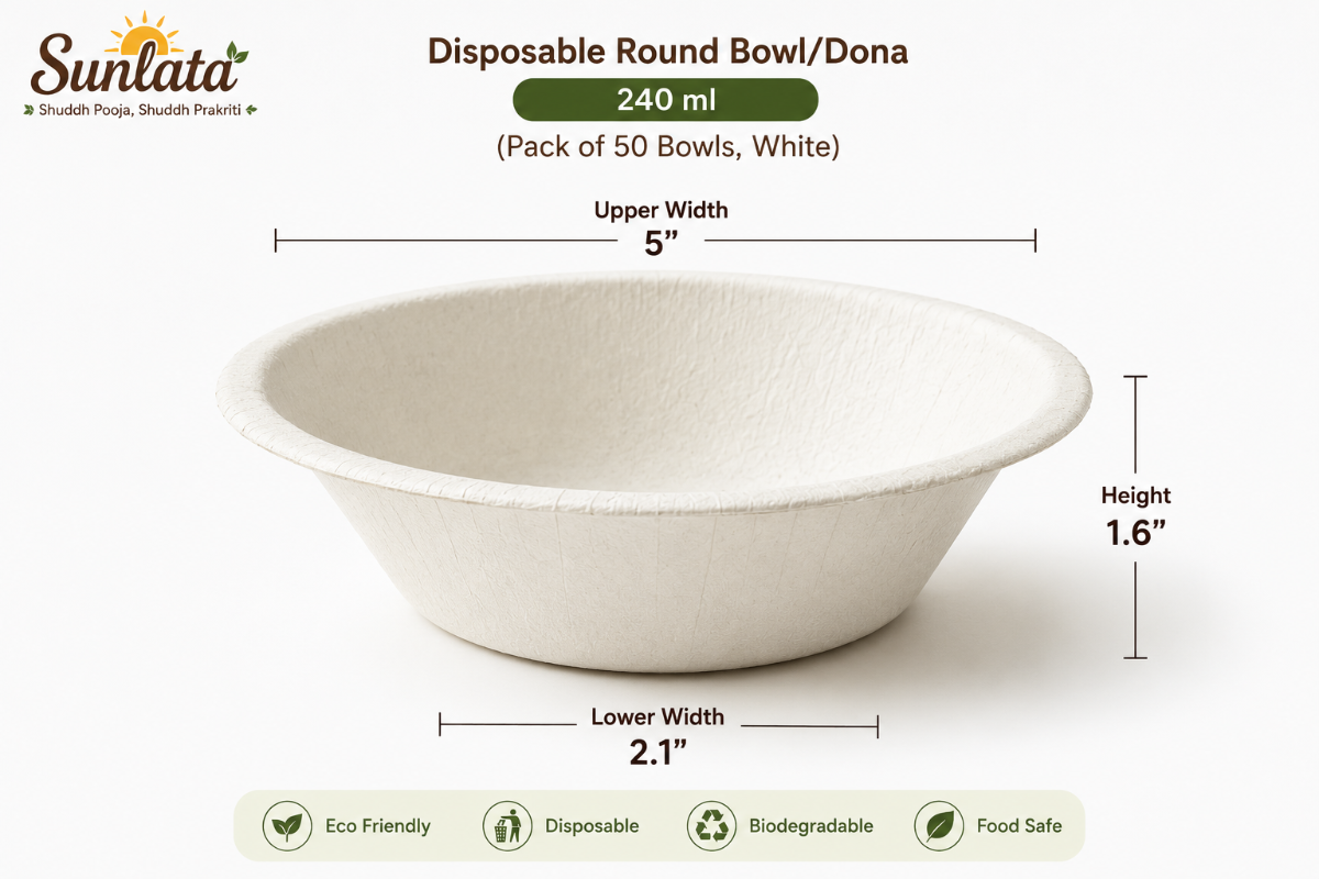 Eco-Friendly Disposable Round Dona/Bowl (240 ml) 50 ps