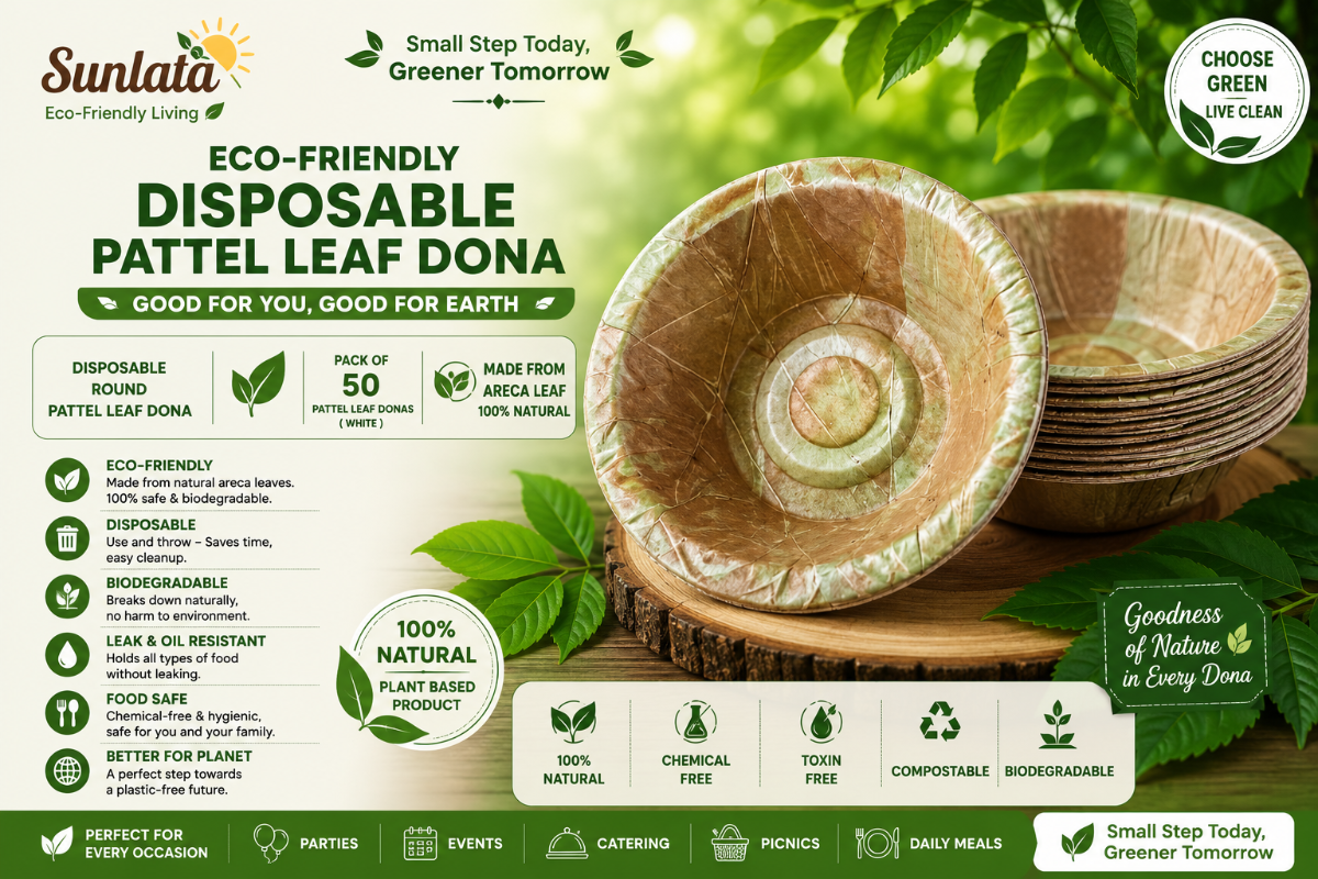 Eco-Friendly Green Leaf Disposable Dona/Bowl 50 pcs