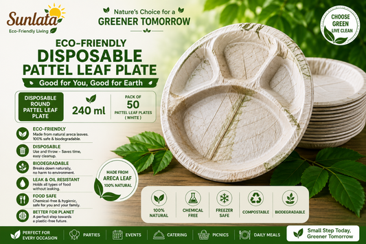 Eco-Friendly Green Leaf Disposable Plate 50 pcs