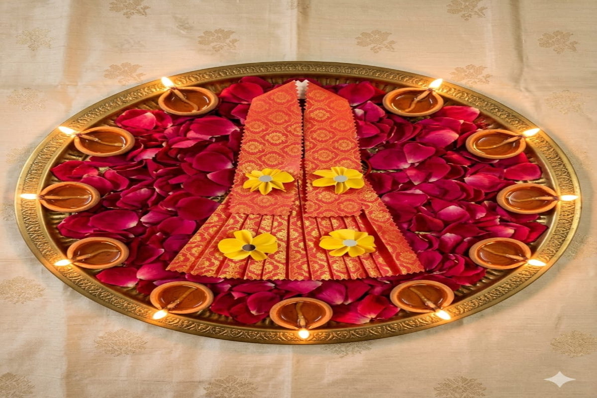 Red Lehnga Eco Freindly water soluble