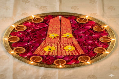 Red Lehnga Eco Freindly water soluble