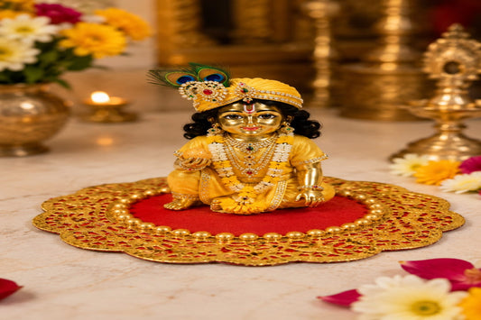 Handmade Seed-Embedded Pooja Aasan